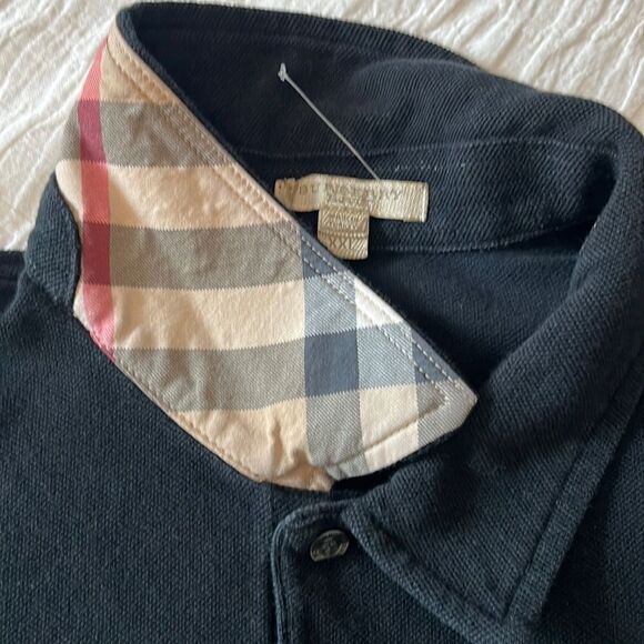Burberry Men’s Navy Blue Short Sleeve Collared Polo Shirt Size XXL NEW
